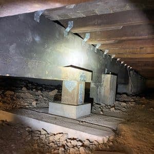 Completed foundation support work under a Bay Area home